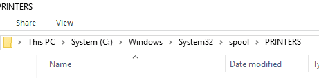 Folder printer pada sistem Windows