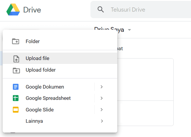 Cara mengumpulkan tugas di google drive