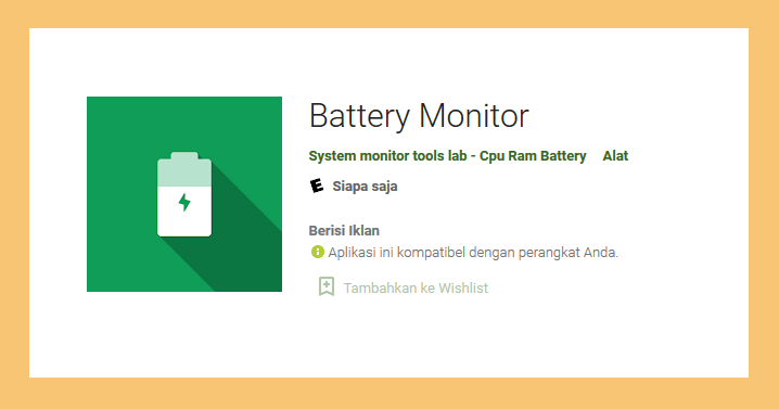 Memakai Aplikasi Battery Monitor