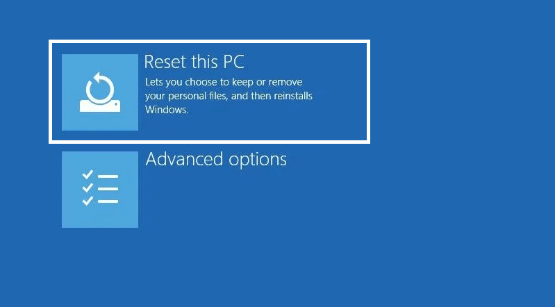 Opsi Reset This PC di Troubleshoot