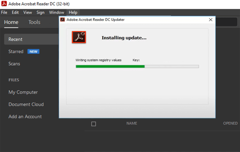 update adobe reader to 64-bit