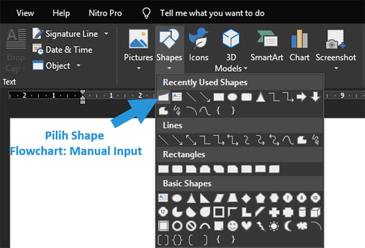 Shape Manual Input di Word