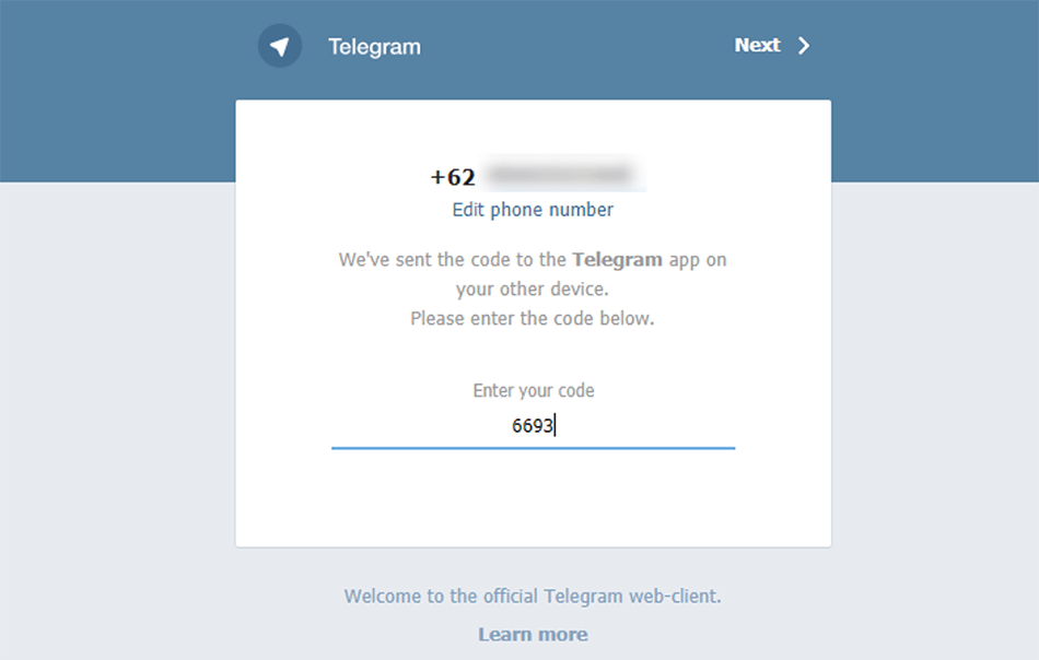 Atur Kode Aktivasi Telegram