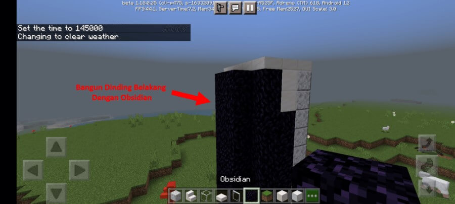 Tambahkan Obsidian di Lift Minecraft