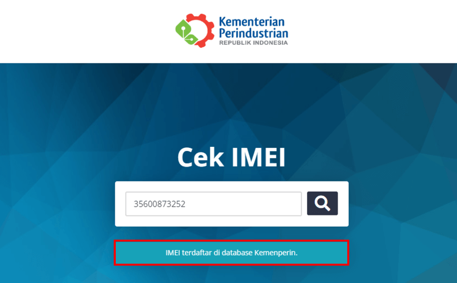 Contoh IMEI iPhone Terdaftar
