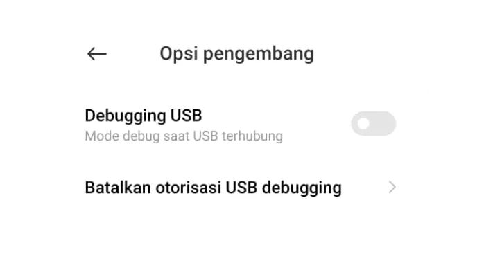 Aktifkan USB Debugging HP