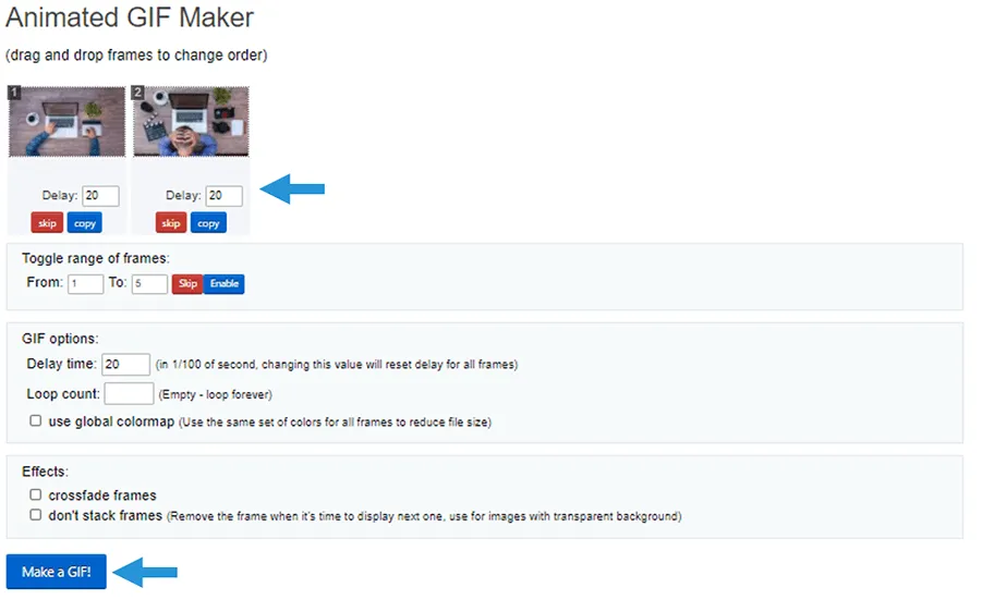 Modif Pengaturan GIF di GIFMaker